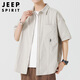JEEP SPIRIT Jeep Ice Silk Short Sleeve Shirt Men's Summer Casual Half-Sleeve Top Summer Shirt Trendy Cool Jacket