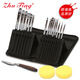 15 Nylon Hair Art Brushes Black Blanc Blanc Nylon Hair Watercolor Brosse argenté Pole noir à huile Brosse Brouss