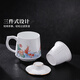 Jingdezhen (jdz) ceramic tea cup household white porcelain tea water separation office large capacity mug with lid tea leaking cup high-end gift
