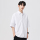 Homlean japanisches literarisches kurzärärmiges Hemd Herren Frühling und Sommer Feste Farbe Basic cool