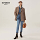 Take a deep breath DEEP BREATH women's commuting retro plaid loose suit jacket suit 8400071 khaki plaid S (2)