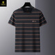 Paisenlong high-end men's clothing brand POLO shirt men's lapel summer new style youth and middle-aged business casual striped short-sleeved T-shirt 6193-Military green 48 M