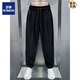Romon drapierte lässige Hosen Herren Sommer neuer geradliniger loser Hose hübsche Sporthosen Harem Hosen grau 2xl