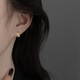 Guanpu Pavilion Fat Donglai's same style pt950 platinum plain hoop earrings PT950 women's simple and versatile ear hoops with a sense of temperament earrings for girls, small fat hoop earrings