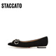 Sijiatu 2025 Nouveau Velvet Dream Elegant Commutant chaussures plates chaussures simples bouche bouche chaussures de femme 9a962aq5 noire noire 36