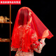 Red Veil Bride Durchscheinende Hochzeit Hochzeitsschleier chinesischer Stil Hochzeit xiUhe Kleidung Xipa Mesh Blick Maske Red Phantom 100*100 cm