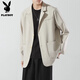 Playboy casual suit jacket men's spring and autumn loose uniform top Korean version men's jacket suit yuppie handsome little suit black L suggestion [120-135Jin [Jin equals 0.5 kg]]