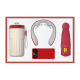 Liwang Souvenirs Business Gift Reunión personalizada Mes de seguridad Souvenirs Empleado Actividad práctica de la empresa THERMOS CUP SET RED-CUP + NECK Protector + Electric Treasure + Umbrella [Caja de regalo]