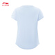 Li Ning children's T-shirt short-sleeved girls 25 summer new comprehensive fitness series quick-drying sun protection sports top Glacier Blue-1 150