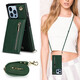 Tongru Wall Carte Crossbody applicable pour Huawei Mate40e Case mobile Lanyard P30Pro Carte Sac + STRAP M20 FEMME P40 Black iPhone13mini