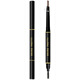 Double-ended eyebrow pencil is waterproof and sweat-proof, long-lasting and not easy to smudge. Beginner's eyebrow brush provides three-dimensional coloring for cosmetics. Double-ended eyebrow pencil - black 1 pack