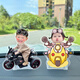YWZR2024龙年汽车摆件太阳能车载摆件小人摇头diy创意高级感照片定制 太阳能电池双用【摇头单人691款