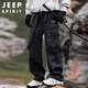 JEEP SPIRIT Jeep Jacket Pants Men's Autumn and Winter Water Repellent Casual Pants Men's Straight Overalls Obsidian Black XL