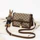 Modern password birthday gift for girlfriend 2052 new bag women's bag versatile crossbody women's bag shoulder bag small square bag MD5813 khaki-[gift box packaging + rose]