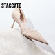 Sijiatu [тот же стиль, что и Yang Mi] 2025 New Burano Lace Island High High High High Heald Swed Swed Shoes Single Sandal