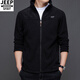
JEEP SPIRIT Jeep Sweater Men's Jacket Stand Collar Solid Color Spring and Autumn Thick Embroidered Straight Loose Business Top Fleece Military Green 9902 100-120Jin[Jin equals 0.5 kg] M