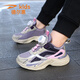 Del Hui Children's Shoes Sport y Autumn Children's Sports Shoes 2025 Mal de choque liviano y de malla para niños grandes calzado antideslizante transpirable Purple oscuro D6626 [Spring and Autumn Double Net] Tamaño 38 [Longitud del zapato 24.0 cm]