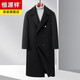 Hengyuanxiang otoño e invierno de estilo británico de estilo británico chaqueta de lana de lana larga de lana de doble cara traje de negocios de alta gama Collar gris [lana de lana de cachemira de doble cara] XL (180)