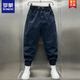 Romon (Romon) Pantalones de trabajo para hombres 2025 Autumno Nuevo color sólido Versión coreana Corea suelta Pantalones Harem Hen Men's Internet Celebridades de atado Pantalones Khaki 2xl