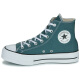 Converse Women's Zapatos gruesos de lienzo elevado zapatos deportivos CHUCK GREEN 2025 Nuevas zapatillas de zapatillas A12596c verde 36