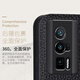 Haoya Redmi K60 mobile phone case flip Redmi lens full cover K60e front magnetic buckle K60Pro soft silicone cover anti-fall protection simulated cowhide Redmi K60/K60Pro black and gray retro leather pattern
