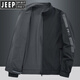 JEEP SPIRIT Jeep 2025 Spring New Double-Side Jacket Men's Stand Collar High-end Business Casual Men's Spring and Autumn Jacket Trend Spring and Autumn Double-Side Wear (6626-Dark Gray) XL