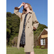 Baitu Betu Women's Clothing 2025 Spring New Windbreaker Fashionable High Imitation Deerskin Velvet Contrast Windbreaker Jacket for Women 2501T50 Khaki XS