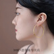 Pupan Lao Phoenix 18k gold-plated large earrings yellow earrings unique earrings for women large hoops 2025 new style glossy gold color 4.0 cm