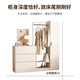 Baifengda Creme -Stil Schlafzimmer Brustschrank Kleidung Rack integrierter Dressing Spiegel Kombination moderne einfache Bettende Wand Aufbewahrungsschrank Creme Stil drei Brust Kleidung Rack integriert links 140 cm Installation an der Tür