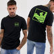 Emporio Armani Neu gedrucktes kurzärärmiges T-Shirt EA7 Herren-halbärmeliger purer Baumwollbasishemd Trendy Sommer Herren Top White 683 m