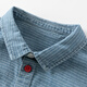 DAVE&BELLA boys spring denim shirt pure cotton baby boy shirt new casual children's clothes children's top denim blue ready stock 110 cm (recommended height 100-110cm)