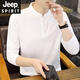 Jeep Spirit Jeep Stand Collar Long Sleeve T-Shirt für Herren Frühlings- und Herbst-Trendy Solid Color Schnalle Innere Bottom Trendy Brand Cuban Kragen 56135 Khaki l etwa 100 ~ 125 Jin [Jin gleich 0,5 kg] kann getragen werden können