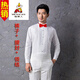 稻草人 男士演出礼服衬衫舞台表演红歌大合唱团男长袖白色修身衬衣伴郎男 白色 长袖+领结 37