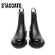 Staccato New Winter Style British Style Boots Chelsea Boots Boots Boots épais talons Bottes de mode Bottes de femmes D9930DD3 Obsidian Black (Single) 36