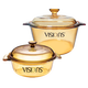 Corning 2-piece pot set, 1.1L milk pot + 3.2L soup pot set, high temperature resistant uncoated glass pot body, VS11+VS32 crystal pot set