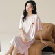 
Xuanfanduo nightgown with chest pad summer modal pajamas for women summer thin simple short-sleeved pregnant women home clothes summer a11762 chest pad M