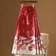 Nouvelle jupe de visage de cheval modifié de style chinois automne et hiver 2025 Nouveau adulte hanfu quotidien à demi-corps long jupe pour femmes 9889 rouge s