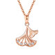 Wanlifu trois vies Lucky Sterling Silver S925 Collier incrusté de plante à feuilles de diamant chaîne de clavicule japonais et de niche sucré coréen D688 Rose Gold (chaîne transversale) 925 argent