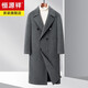 Hengyuanxiang otoño e invierno de estilo británico de estilo británico chaqueta de lana de lana larga de lana de doble cara traje de negocios de alta gama Collar gris [lana de lana de cachemira de doble cara] XL (180)