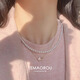 Pop Spring Stacked Pearl Pendant Necklace Women's Light Luxury Niche High-Class Clavicle Chain Light Luxury Niche Accessory Necklace A Pearl Necklace Clavicle Chain Pearl Diameter Approximately 4m