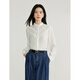 Inman French lace lyocell shirt 2025 spring women's new long-sleeved shirt off-white S
