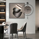 Xiaoxiao peinture horloge moderne Light Luxury restaurant peinture décorative avec horloge horloge haut de gamme horloge horloge salon canapé fond art table de table de table zp4867 + zp4873 [peinture géométrique d'horloge] peinture de 24 pouces 60 * 60 + horloge 60 * 60 cadre noir