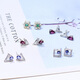 Yangyan natural peridot opal emerald tanzanite sapphire earrings women's earrings turquoise earrings 925 silver set 005--cordierite (with certificate