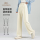 Britische Mutterschaftshose 25 Herbst Mutterschaft Outfit ohne Bauchunterstützung schwangere Frauen mit geradlinigen Hose schlank und vielseitige Hosen Beige 165 (L)