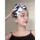 Zailu swimming cap for women with long hair, special for not tying the head, cute Japanese face-showing small enlarged head circumference, black trendy fabric, enlarged black hat + earplugs and nose clip set