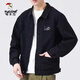 Woodpecker Jacket Men's Spring and Autumn 2025 New Shirt Lapel Autumn Men's Work Jacket Early Autumn Gown Top [Updated Version] K12806 Black M [Suggested 90-120Jin [Jin equals 0.5 kg]]