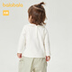 Balabala children's clothing baby tops baby long-sleeved T-shirt girls clothes cute cute sweet lapel cute off-white 10302 100