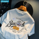 Camiseta blanca de Ueteey White Summer New Tendencia de alta gama Tendencia impresa Camiseta estampada Americana Luxury Comunicada camiseta de manga corta White [JSW9906 White] XL adecuado para 124-140Jin [Jin iguala 0.5 kg] desgaste