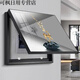 Weekend island meter box decoration painting without punching and covering hanging painting Modern living room and dining room empty box mural distribution cabinet main switch kh693-A2 deer and deer facing each other 55*45 [can cover 48*38] upper lifting style black aluminum alloy frame + crystal picture