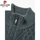 皮尔卡丹（pierre cardin）高档冬季新款男士100%羊毛开衫立领拉链针织衫毛衣休闲纯色外套 驼色9921 XL 175140-160斤